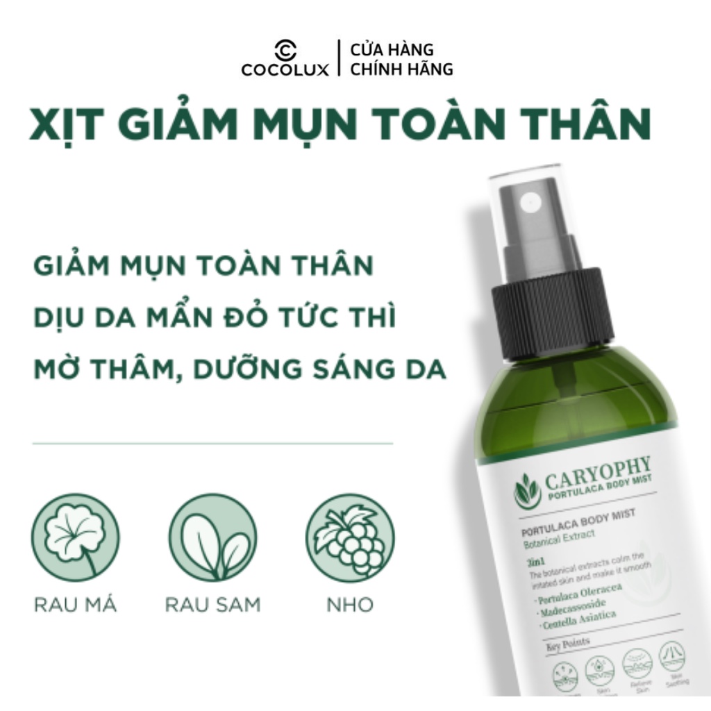 Xịt Giảm Mụn Lưng Caryophy Portulaca Body Mist 150ml