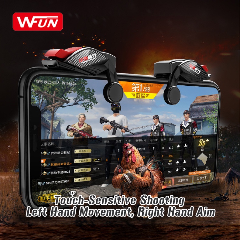 [WFUN] Nút bấm Trigger L1 R1 cho game di động PUGB, Free Fire, Fortnite, Game bắn súng - sinh tồn - Cá mập xanh cao cấp