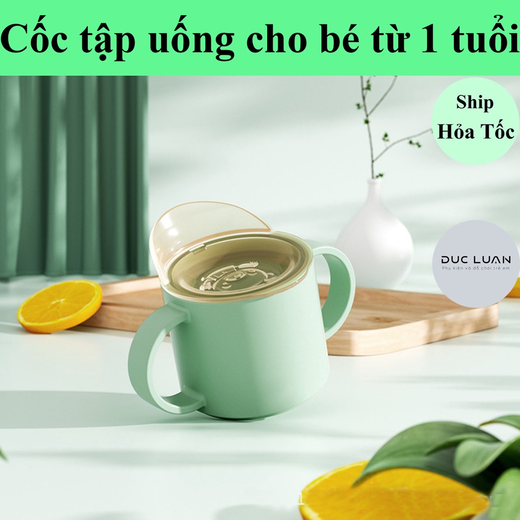 Cốc tập uống chống sặc cho bé từ 1 tuổi - cốc tập uống có tay cầm cho bé