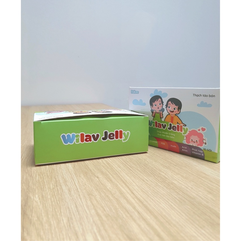 Thạch táo bón Wilav Jelly, Giúp nhuận tràng, Giảm táo bón, Bổ sung chất xơ cho bé- Hộp 10 gói - Chuỗi Nhà thuốc Mẹ và Bé