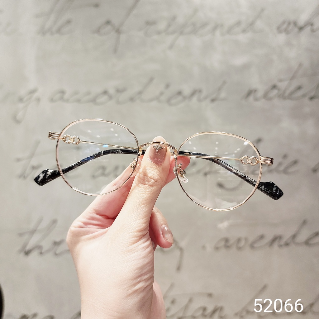 Gọng kính tròn nữ LILYEYEWEAR chất liệu kim loại thiết kế Hàn Quốc màu sắc thời trang 52066