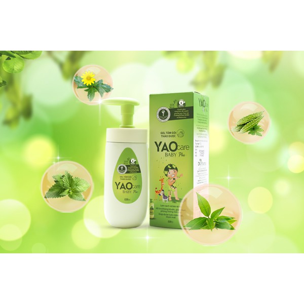 [CHÍNH HÃNG] Yaocare baby plus nước tắm gội thảo dược - Dược khoa Xanh - Yao care 100% thảo mộc - Sữa tắm trẻ em