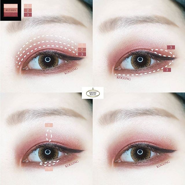 Combo 1 Set 4 Mút Tán Phấn Mắt + Phấn Mắt 3 Màu Missha Triple Eye Shadow