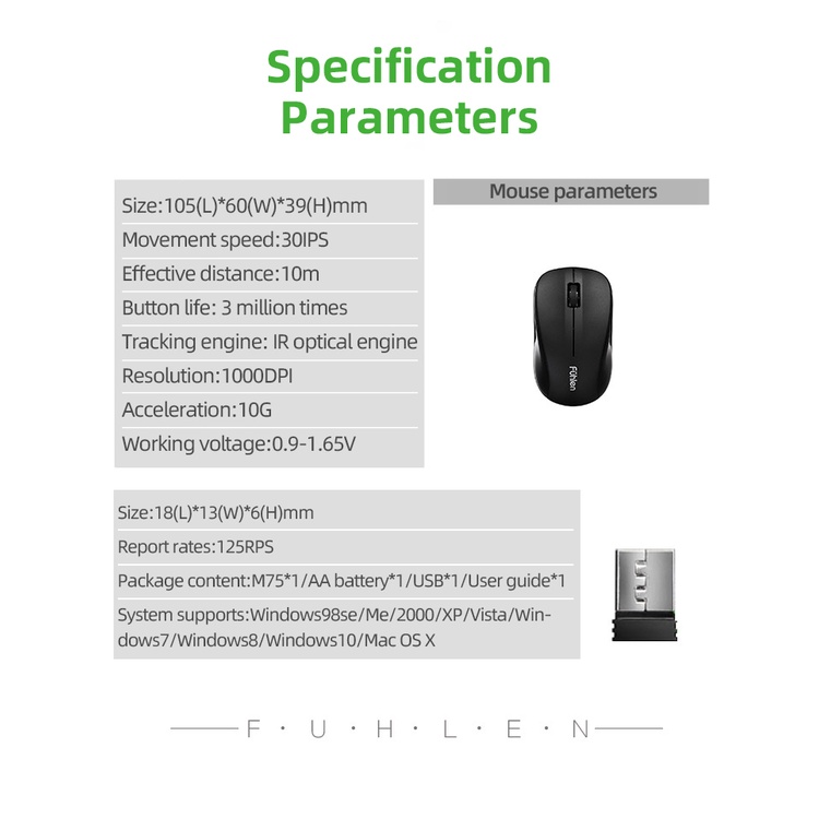 Chuột không dây silent fuhen M75
