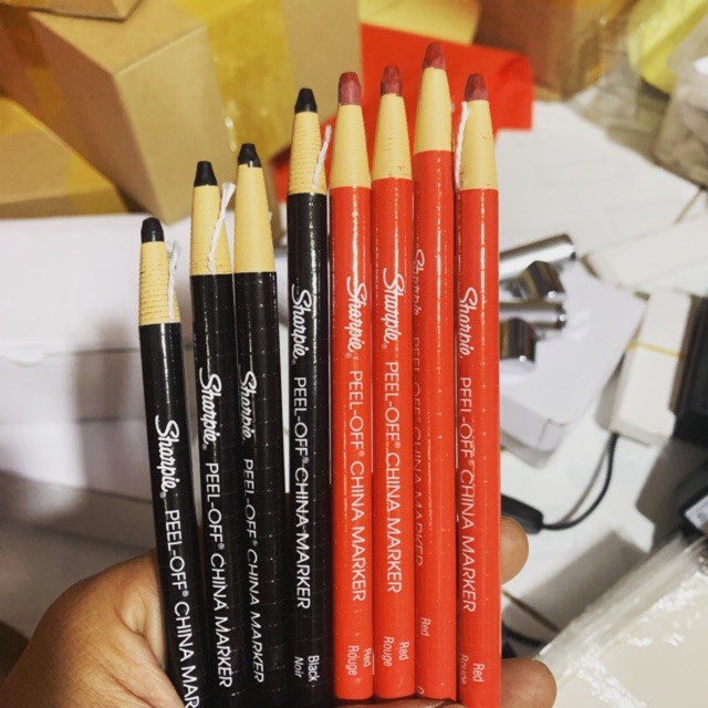 Bút chì đá Sharpie kẻ mày sợi trong phun xăm màu đỏ đen, chì vẽ mày điêu khắc