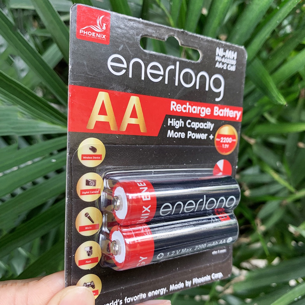 Pin sạc tiểu AA cho micro, máy ảnh Enerlong 2200mAh, Pin sac cho mic không dây cao cấp nhập khẩu chính hãng
