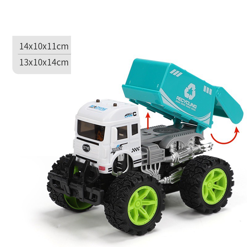 Đồ chơi xe công trình các loại biến hình khi va chạm chạy quán tính hiệu Híp's Toys, modell JW587, bằng nhựa