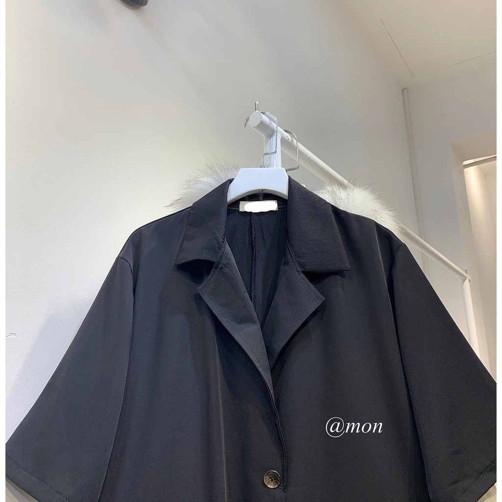 2101486 Áo blazer ngắn tay cho nữ ulzzang phong cách hàn quốc freesize chất voan cát mềm mát | BigBuy360 - bigbuy360.vn