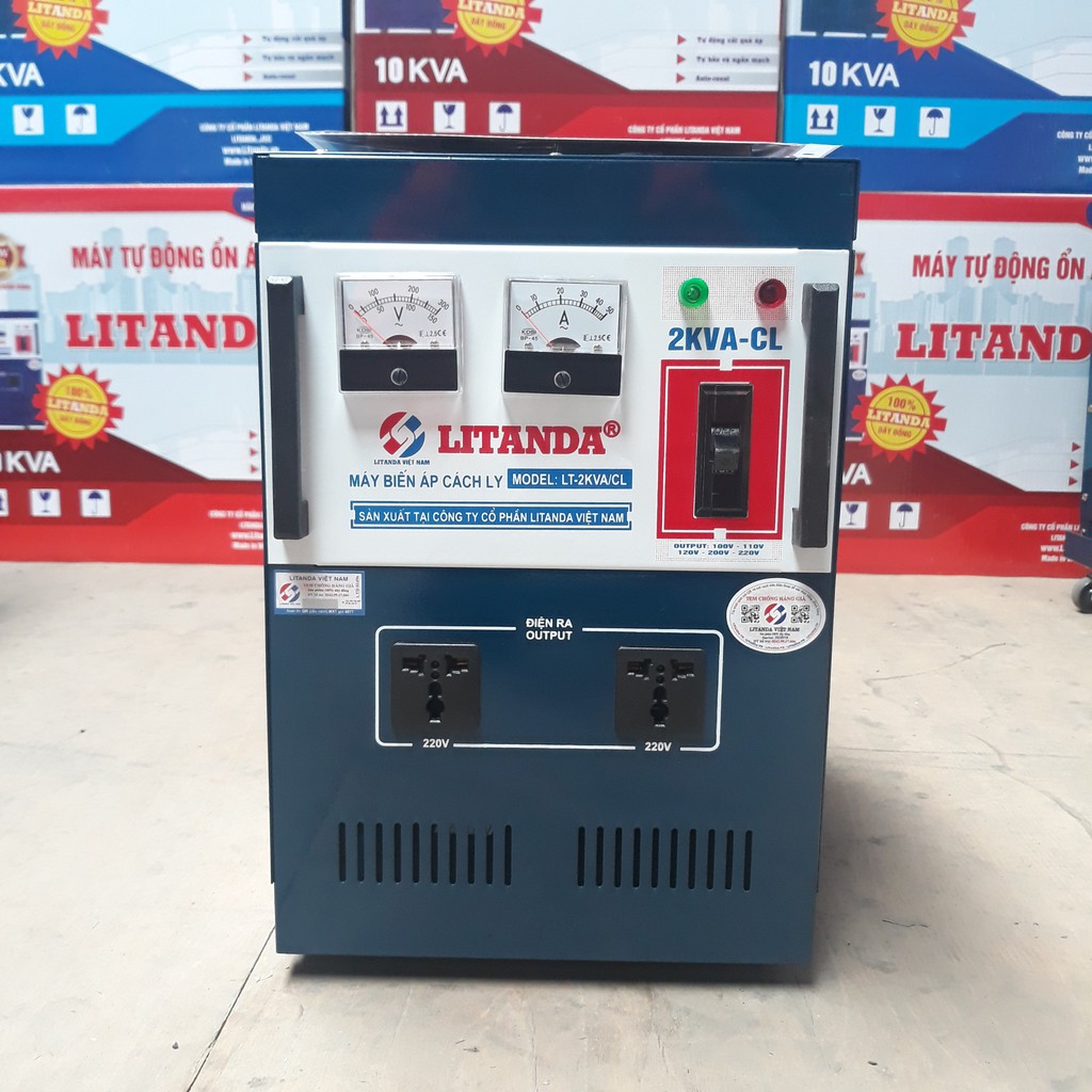 Biến Áp Cách Ly 2KVA 2KW Litanda Dây Đồng