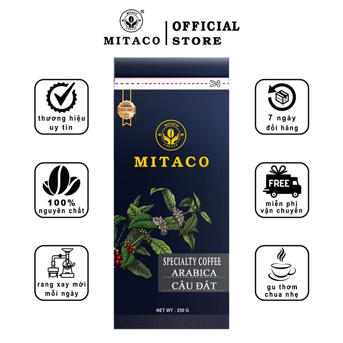 Cà Phê Arabica Cầu Đất Nguyên Chất MITACO COFFEE (Gói 250g)