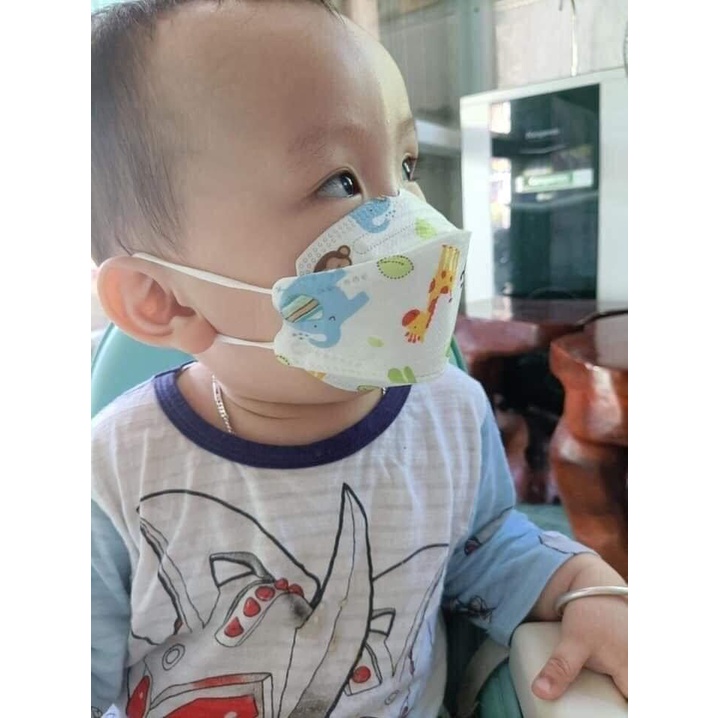 [ SIÊU HÓT ] - Khẩu trang trẻ em KF94 4D - cho bé 1 gói 10 chiếc - lớp kháng khuẩn thời trang - ZADOLA.FASHION