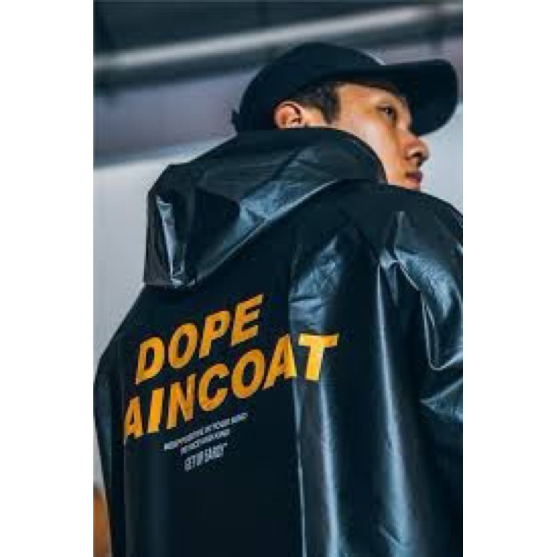 Áo Mưa Măng Tô Màu Đen DOPE RAINCOAT STREET Style Thời Trang Unisex