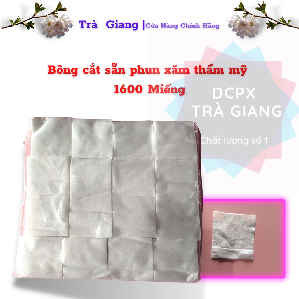 BÔNG CẮT SẴN  1600 MIẾNG - BÔNG LAU PHUN XĂM THẨM MỸ