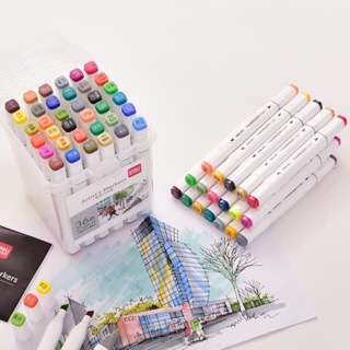 BÚT MÀU MARKER DELI 24/36/48/60/80/108 MÀU CÓ HỘP NHỰA TIỆN LỢI