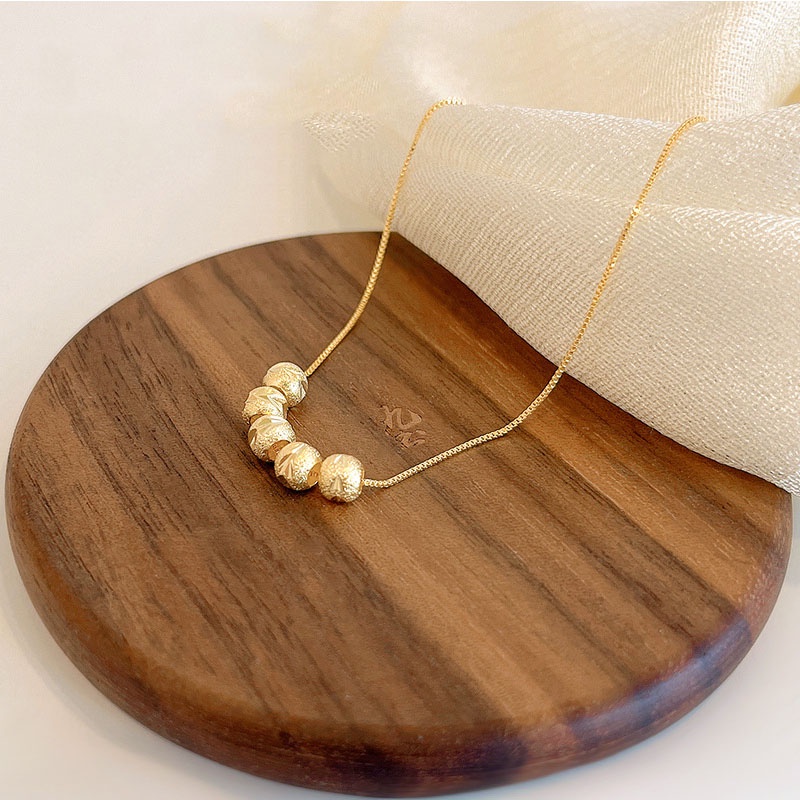 Dây chuyền titan bi tròn basic mạ vàng 18k [ KHÔNG ĐEN GỈ ] Her Accessories CT34