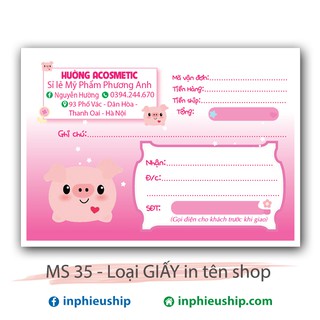 Phiếu ship hàng 400 tờ Mainia Shop MS35