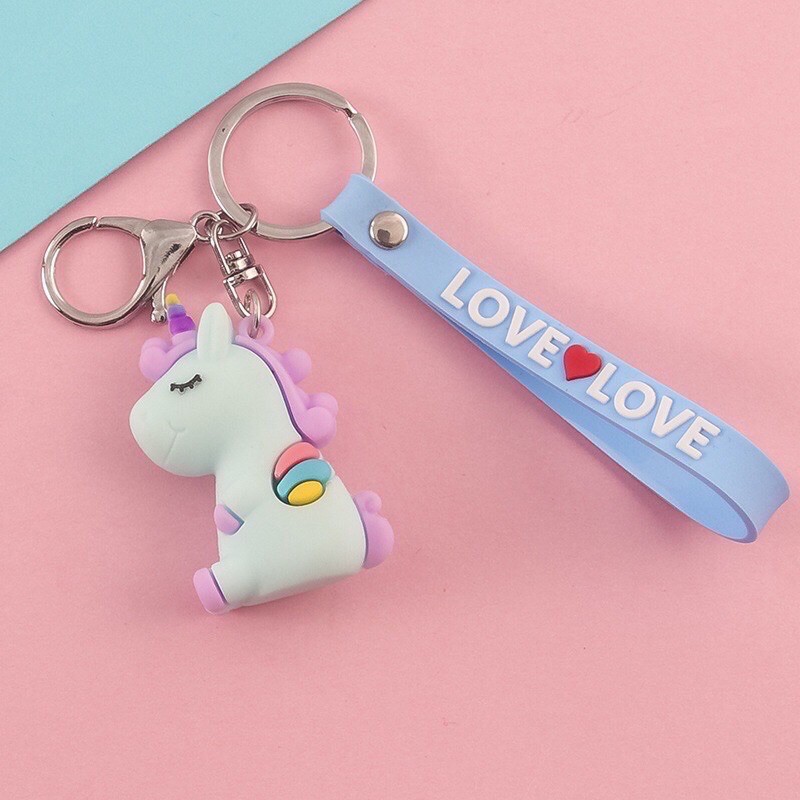 MÓC KHOÁ UNICORN NGỰA MỘT SỪNG KÈM CHUÔNG SIÊU CUTE