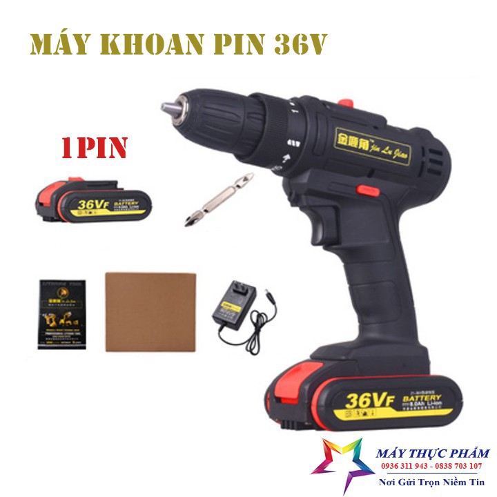 Máy khoan pin Lugiao 36V 2 tốc độ kèm Phụ Kiện