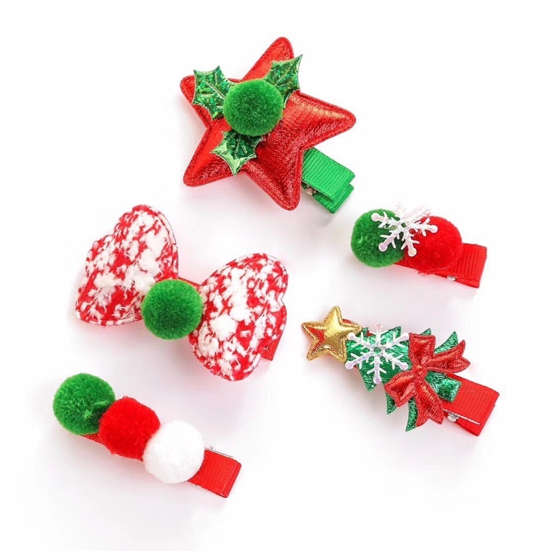 SÉT 10 CẶP TÓC NOEL SIÊU CUTE CHO BÉ GÁI