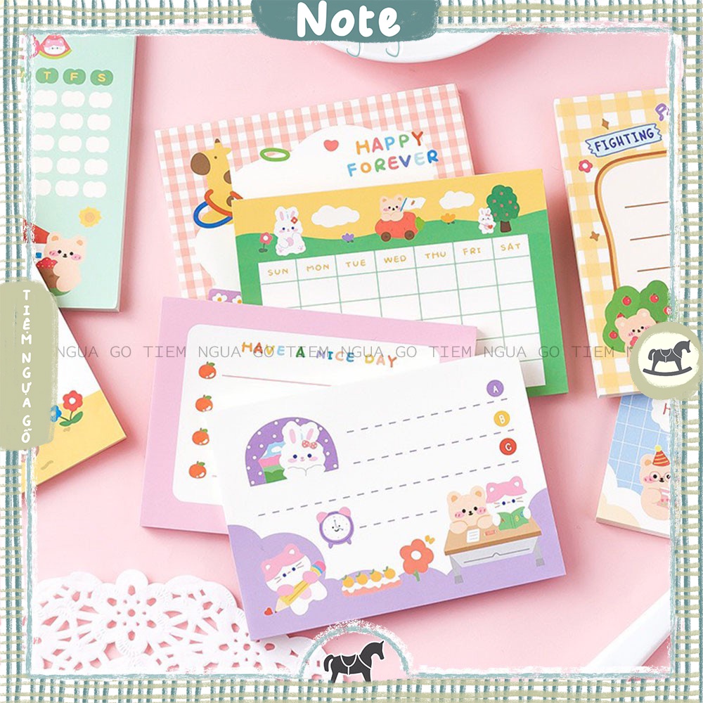 Tập 50 Note Lovely Memo Giấy Note Ghi Chú Cute Dễ Thương Trang Trí Bullet Journal - Tiệm Ngựa Gỗ