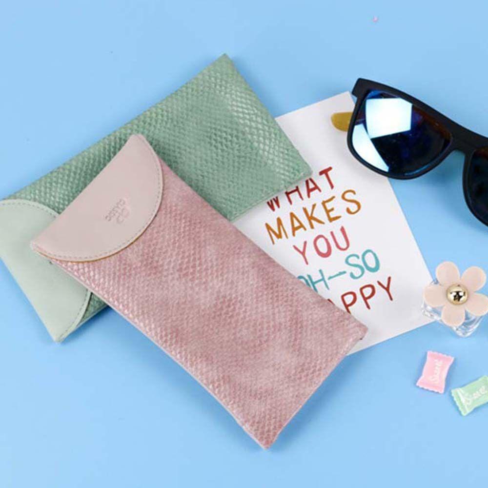 Hộp Đựng Mắt Kính Bằng Da PU Mềm Màu Trơn Chống Nước Chống Trầy Xước