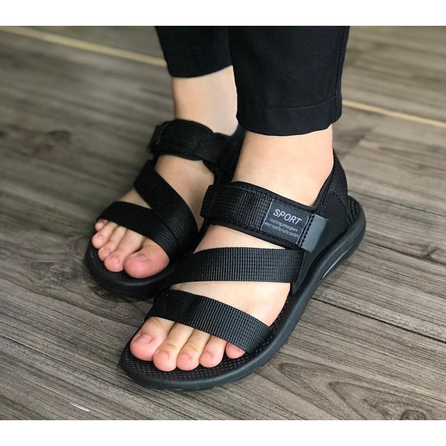 Giày Sandals Nữ HuuCuong Quai chéo quai dù đế cao su - TH18