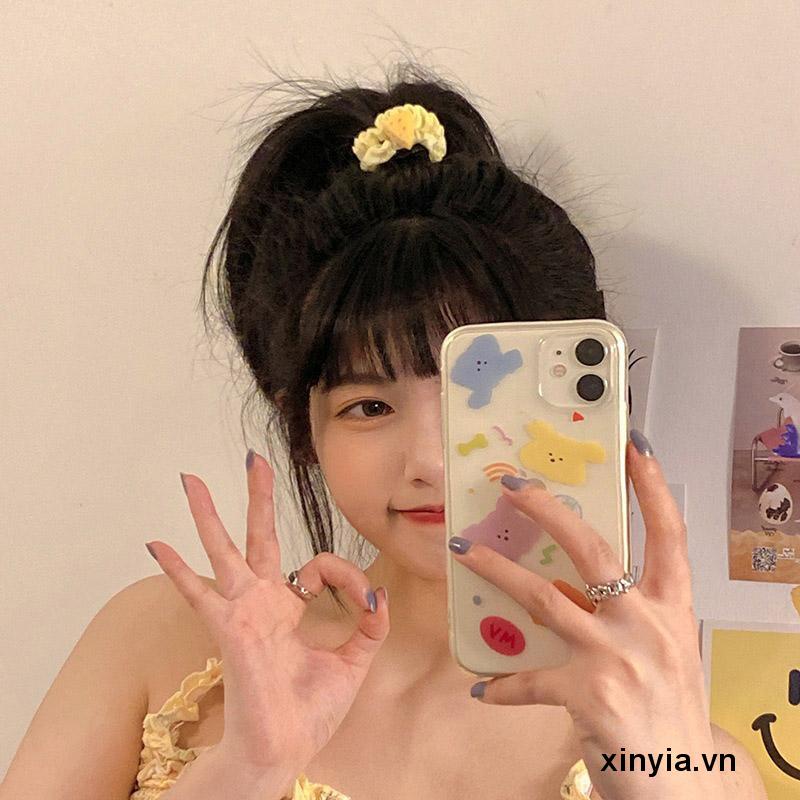 Dây Cột Tóc Cỡ Lớn Họa Tiết Hoạt Hình Phô Mai Dễ Thương 2023 Cho Nữ