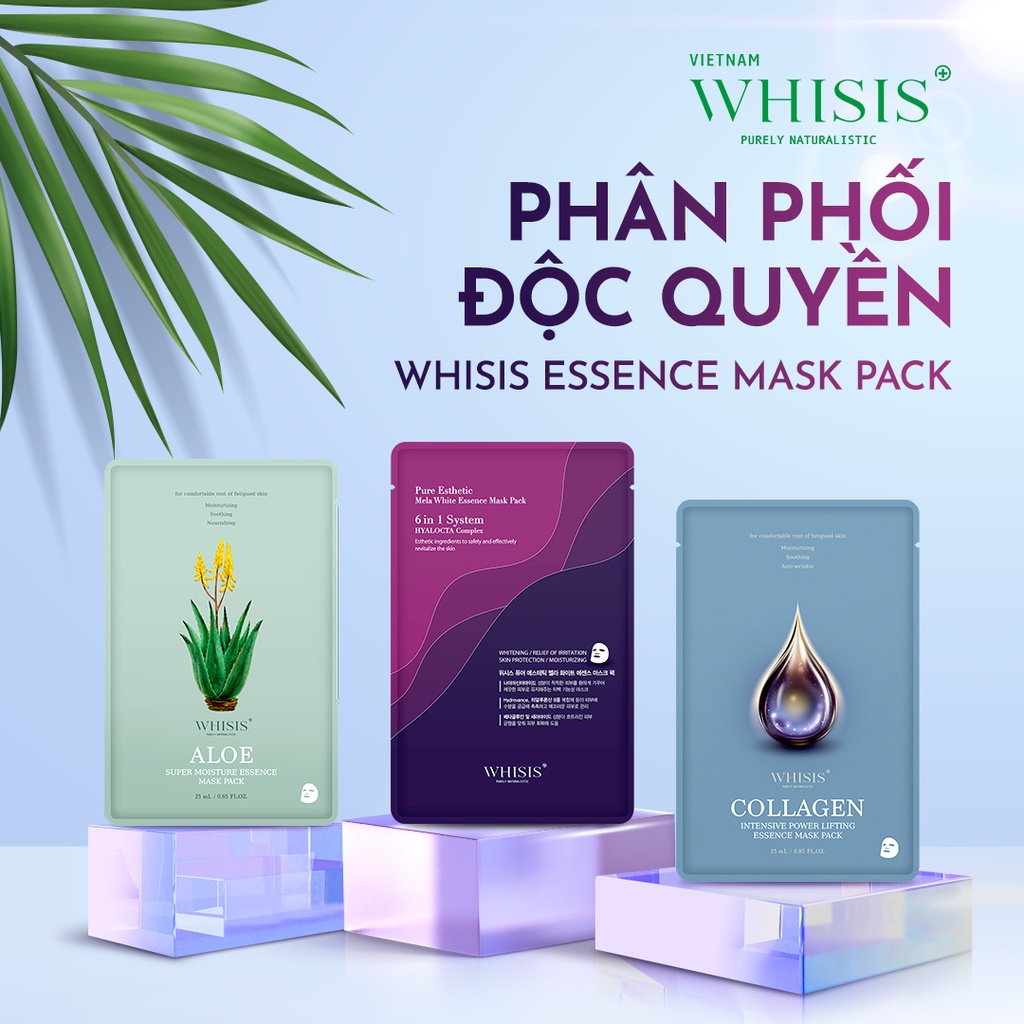 Mặt Nạ Cao Cấp WHISIS Pure Esthetic Mela White Essence Mask Pack Dưỡng Trắng Chuyên Sâu, Giảm Sạm Da 25ml