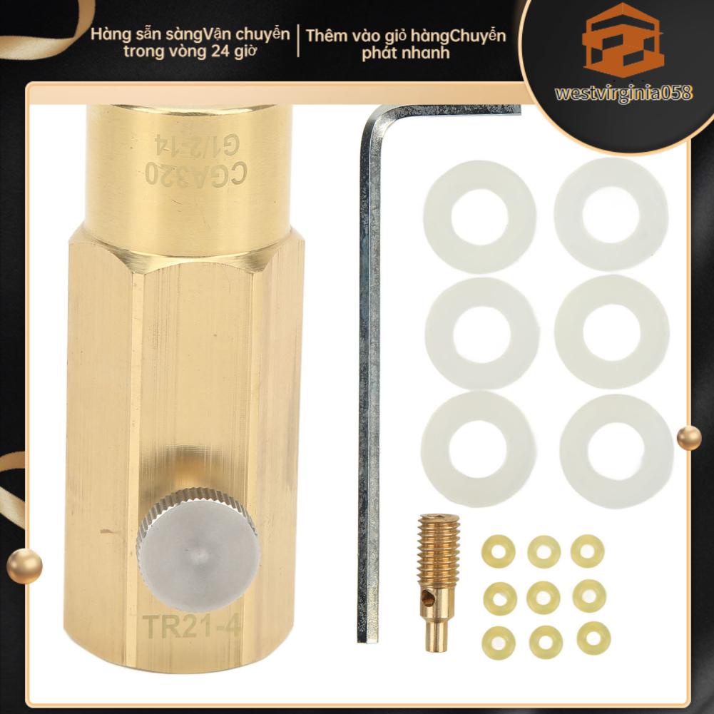 Westvirginia058 Bộ điều hợp nạp đầy xi lanh CO2 Đồng thau có nhiệt độ thấp bình chiết rót cho chai nước ngọt