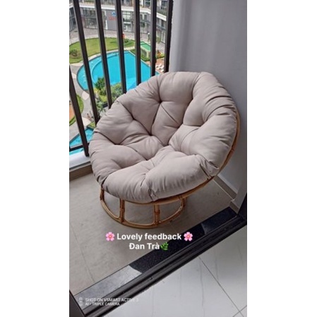 [RẺ VÔ ĐỊCH] Ghế Mây Papasan 100cm Nệm Tím Đậm - ĐAN TRÀ - Nội Thất Mây Tre Đan