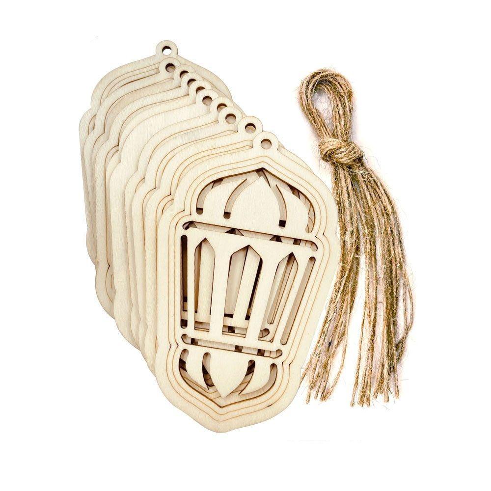 WATTLE Bộ 10 Phụ Kiện Treo Trang Trí Lễ Hội Eid Al Adha Ramadan Kareem Bằng Gỗ