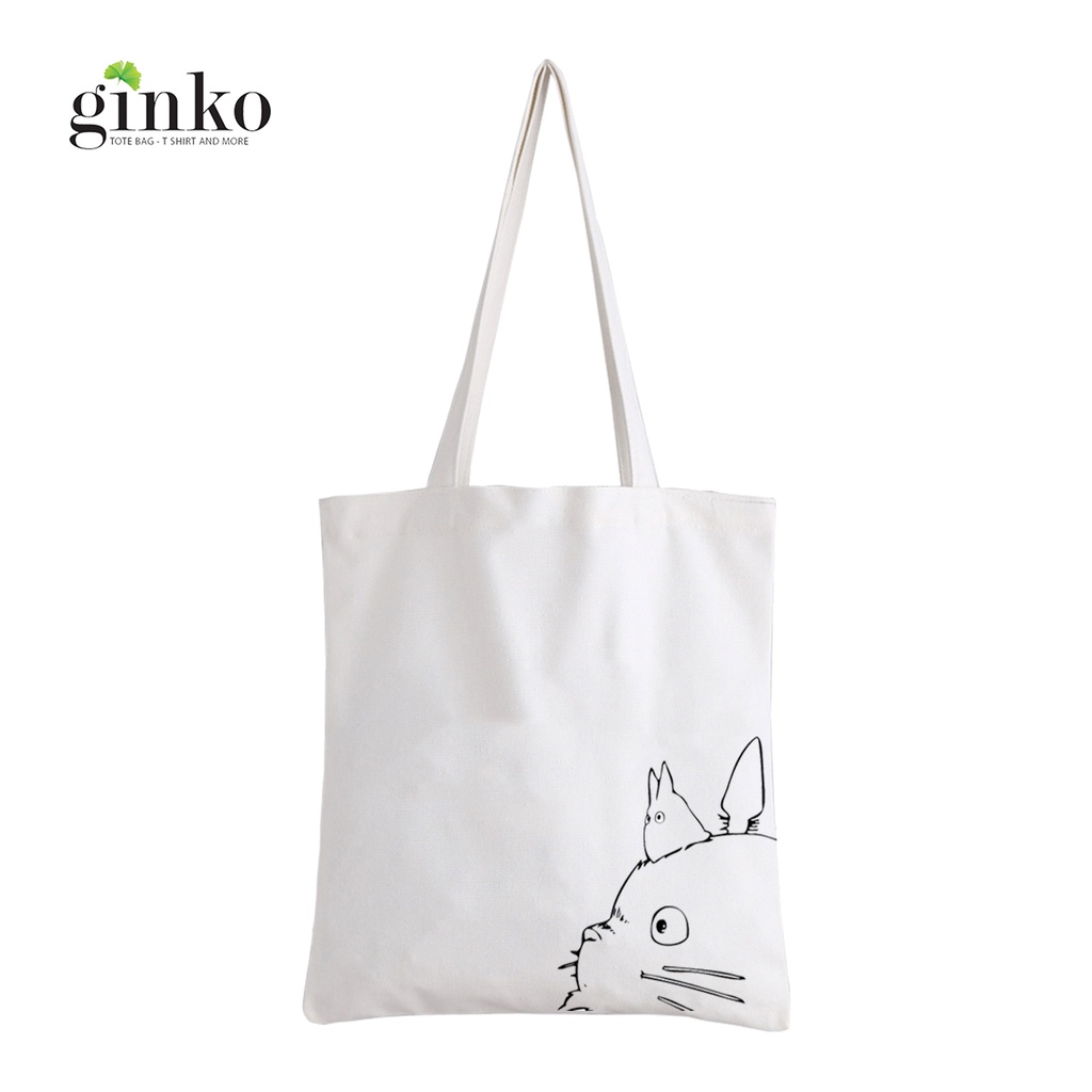 Túi Vải GINKO Kiểu Basic dây kéo In Hình Totoro G127