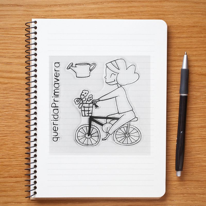 Tem Silicon Trong Suốt Hình Cô Gái Đạp Xe Dùng Trang Trí Album Ảnh Diy | BigBuy360 - bigbuy360.vn