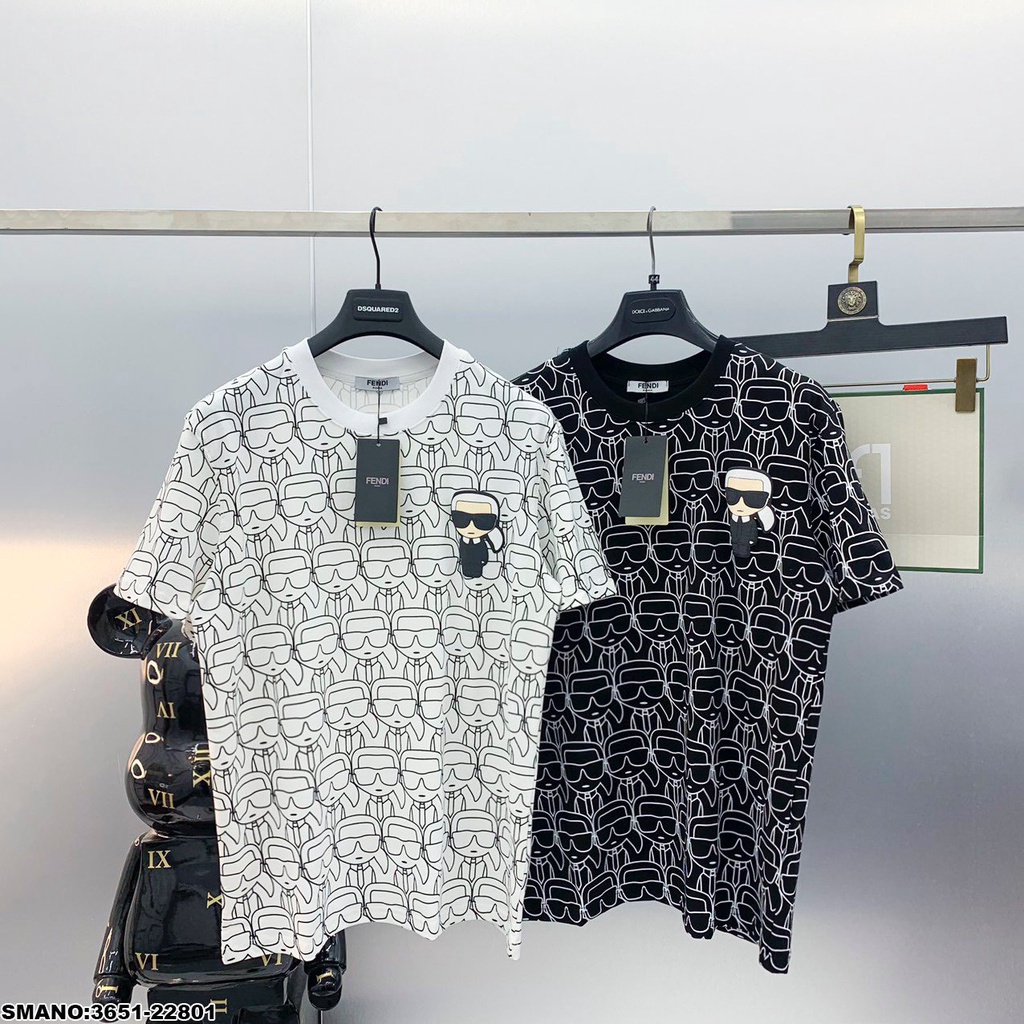 Áo Phông Nam Fendi In Hình Họa Tiết Cực Chất - Áo Thun Nam Nữ Fendi Chất Cotton Thoáng Mát In Hình Họa Tiết