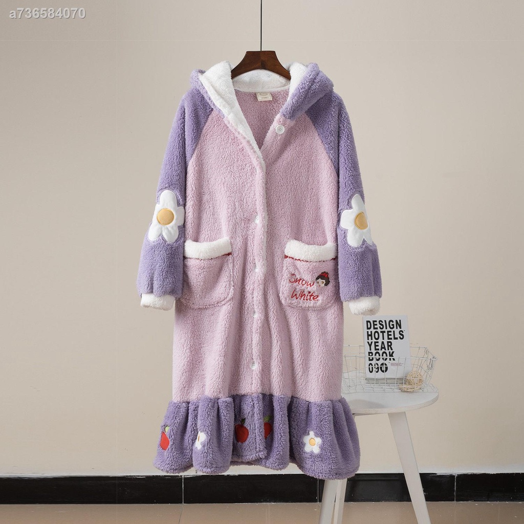 ☸Ltd. Ltd.❁Đầm ngủ tay dài in hình vịt Donald đáng yêu | BigBuy360 - bigbuy360.vn