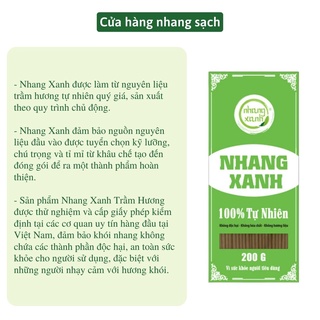 Nhang trầm hương Nhang Xanh 20cm hương trầm dịu nhẹ ít khói không cuốn tàn