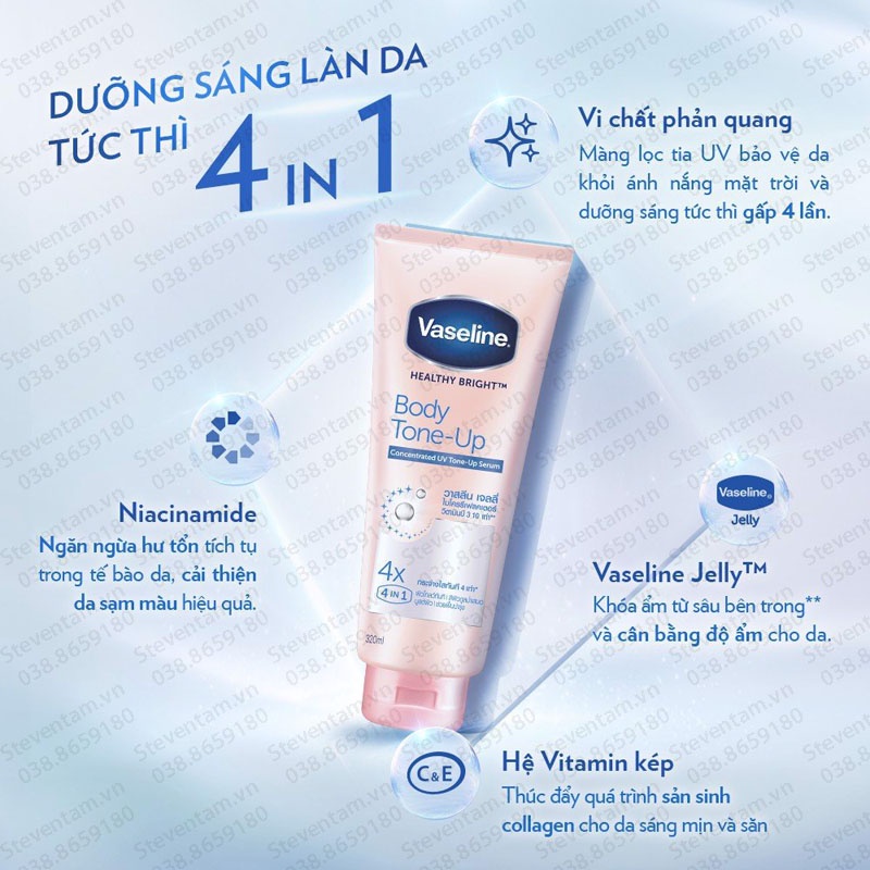 Sữa dưỡng thể Vaseline 4x Thái Lan 320ml | BigBuy360 - bigbuy360.vn