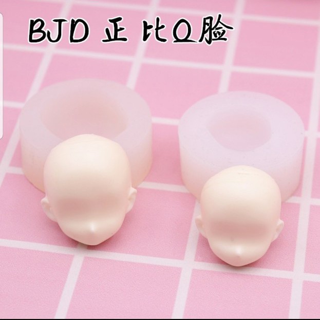 Khuôn silicone trong dẻo nặn mặt búp bê có tai