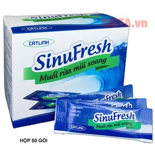 Hộp 50 gói muối rửa mũi xoang Sinufresh cát linh