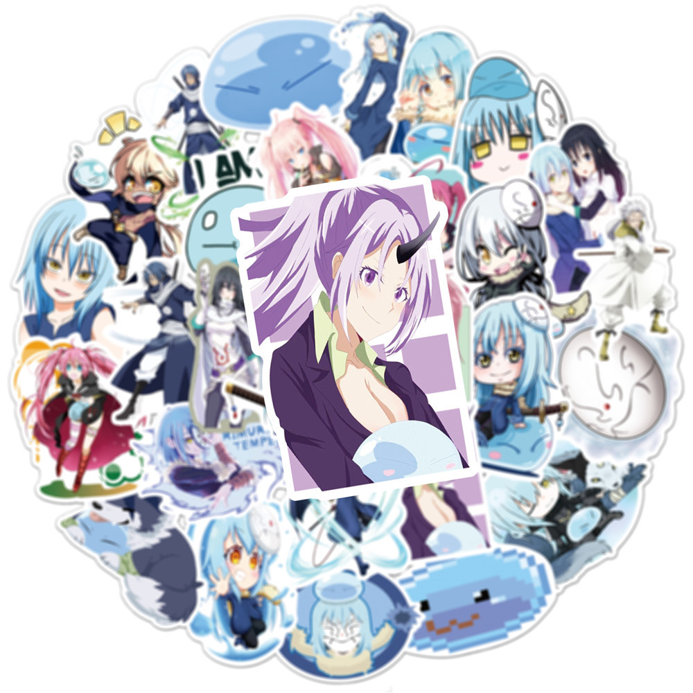 Y&P| Hình Dán Chống Nước Regarding Reincarnated To Slime Nhật Bản Anime Mũ Bảo Hiểm Máy Tính Xách Tay Hành Lý Dán Thiết Lập, 50 tờ