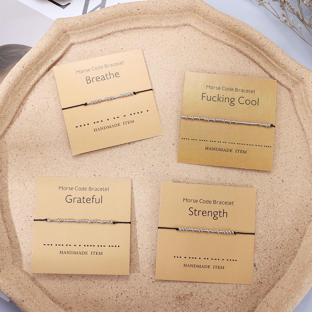 Vòng Tay Cặp Đôi Kèm Thẻ Khắc Chữ Thankful Độc Đáo Thời Trang