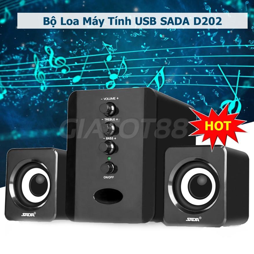 Loa Vi Tính Sada D202, Loa máy tính để bàn, Thiết Kế Nhỏ Gọn, Bass Trầm Ấm, ÂM thanh hay, Bảo hành chính hãng