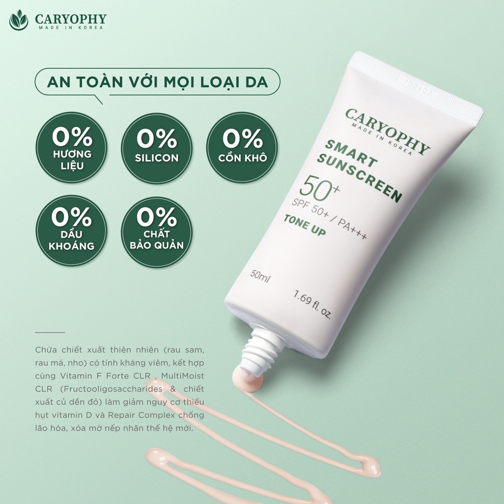 Kem chống nắng ngừa mụn Caryophy Smart Tone-up Sunscreen 50ML