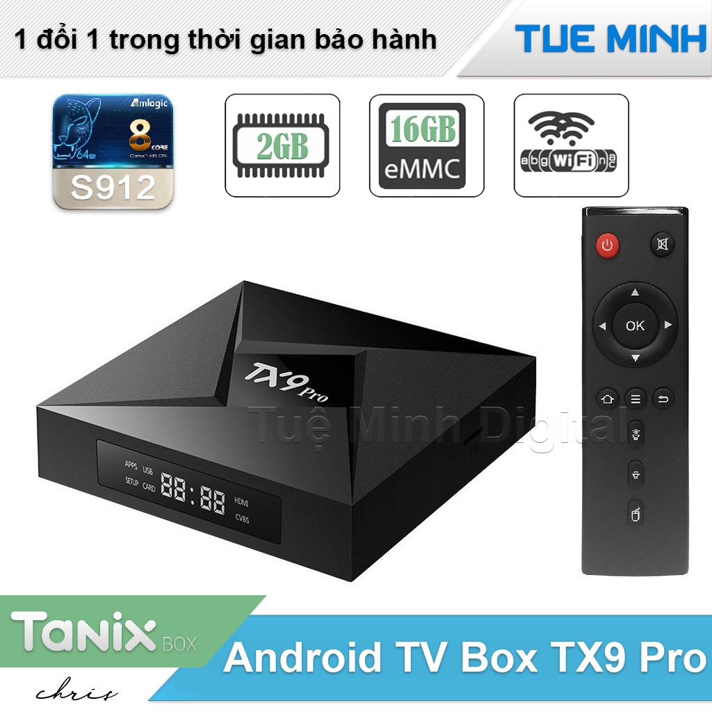 Android TV Box TX9 Pro - S912, Ram 2G, Bộ nhớ trong 16GB