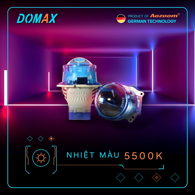 Bi LED Domax Omega Laser cho các dòng xe hơi