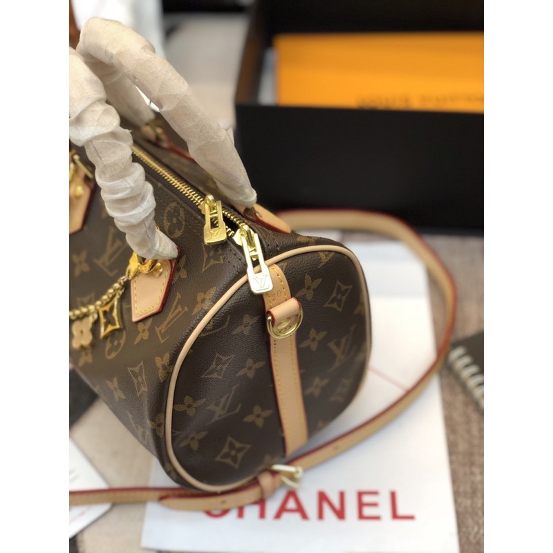 Túi trống super mini hoa nâu size 20cm