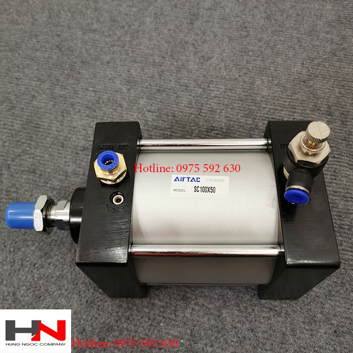 Xi lanh khí nén đế vuông đường kính và hành trình 100 x 50mm