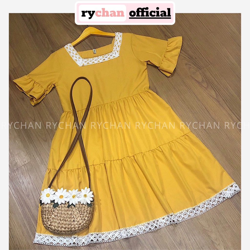 [ẢNH THẬT CUỐI] Đầm Xòe Vàng Form Babydoll 2 Kiểu - DX033