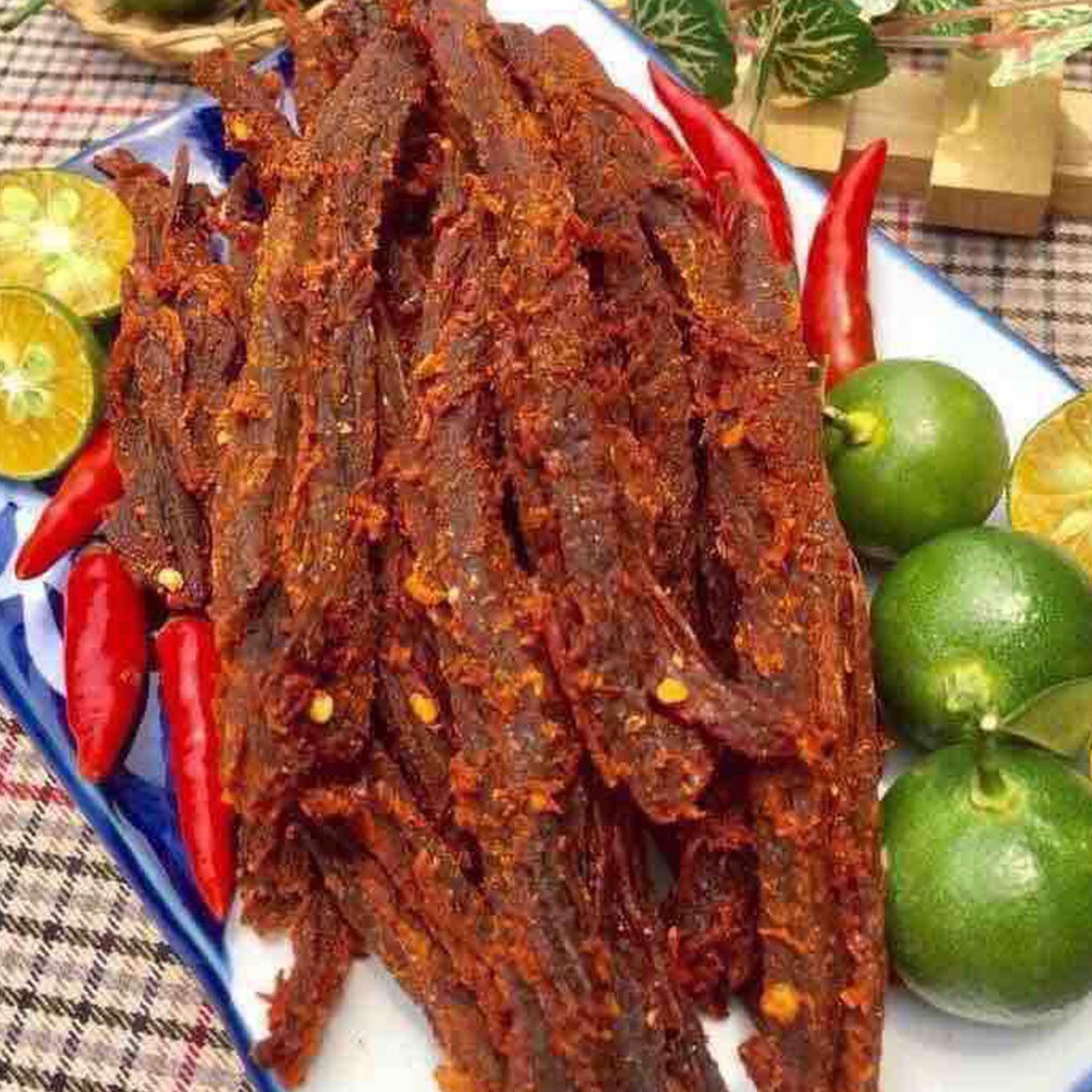 Khô bò que đóng hũ 250g đồ ăn vặt Hà My