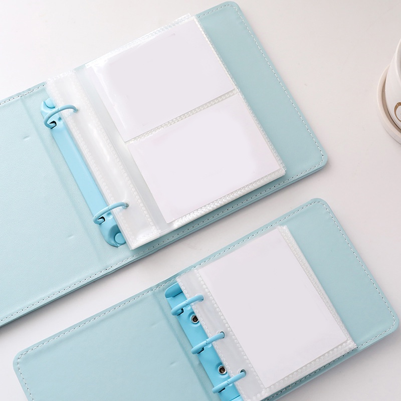 Cuốn album ảnh bìa da 3/5 Inch màu trơn phong cách đơn giản sành điệu